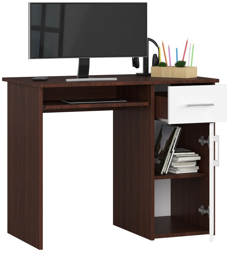 PC asztal Padma (wenge + fehér). Akció -16%. 1068864