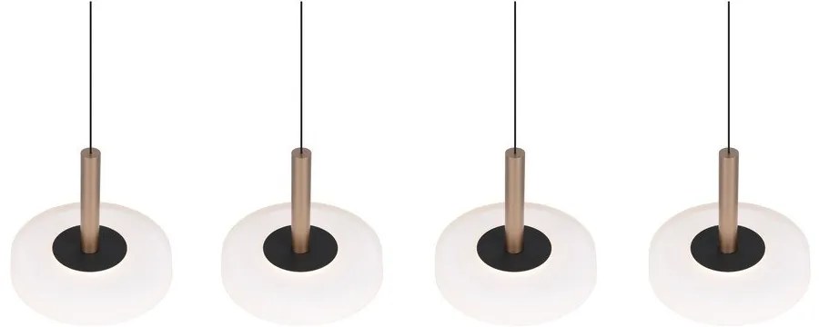 Fekete-fehér-aranyszínű LED dimmelhető függőlámpa üveg búrával Celeste – Trio