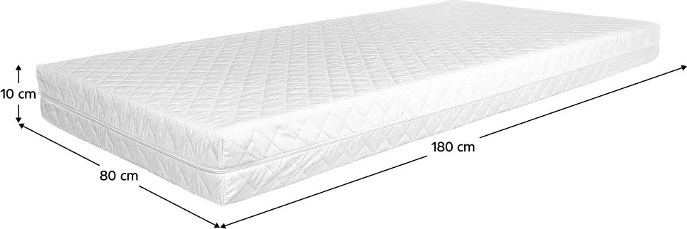 Matrac, habszivacs, 10 cm, 80x180 cm, MONTINY NEW