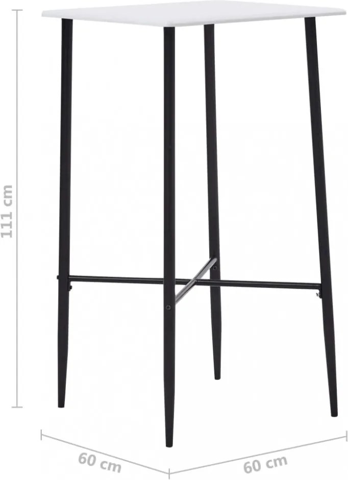 fehér MDF bárasztal 60 x 60 x 111 cm