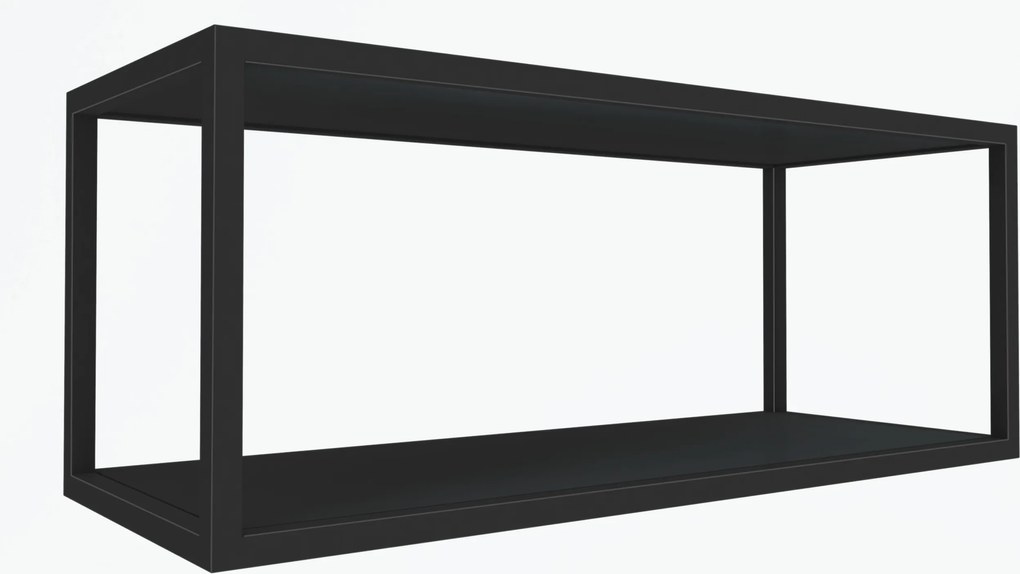 Akasztós polc fém fali fekete Loft 90 cm