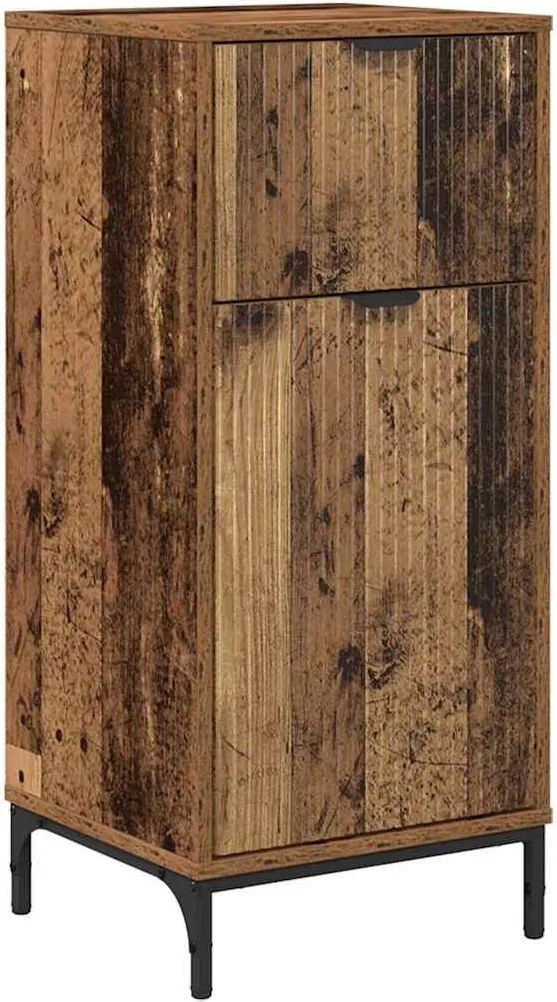 vidaXL Fürdőszoba Székény Öreg fa 39,5 x 36 x 88 cm Faanyag & Fém