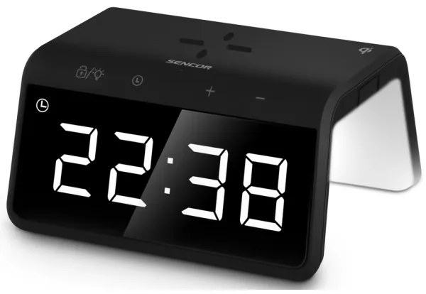 Sencor - LED RGB Ébresztőóra vezeték nélküli töltéssel 10W/1xCR2032