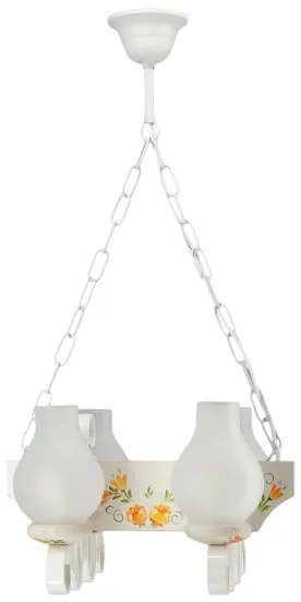 Brilagi - Láncos csillár QUEEN 4xE14/40W/230V bükk/krémszínű