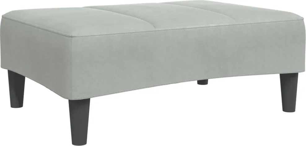 vidaXL világosszürke bársony lábzsámoly 77x55x31 cm