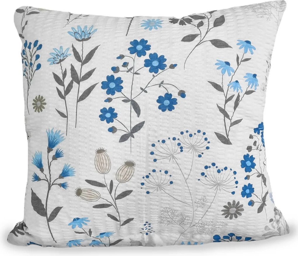 Fakéreg párnahuzat 70x80 fehér kék szürke nyári rét