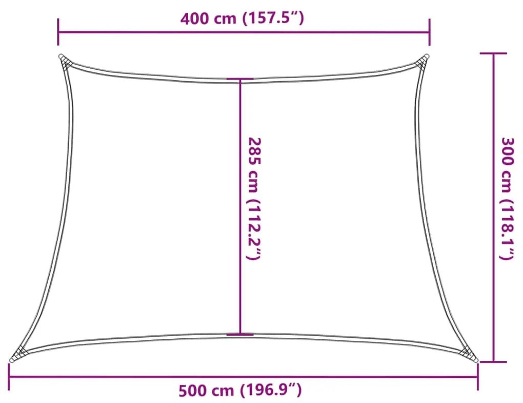 krémszínű HDPE napvitorla 160 g/m² 4/5 x 3 m