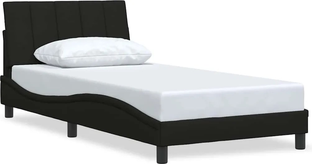 vidaXL fekete szövet ágykeret matrac nélkül Hanko 100x200 cm