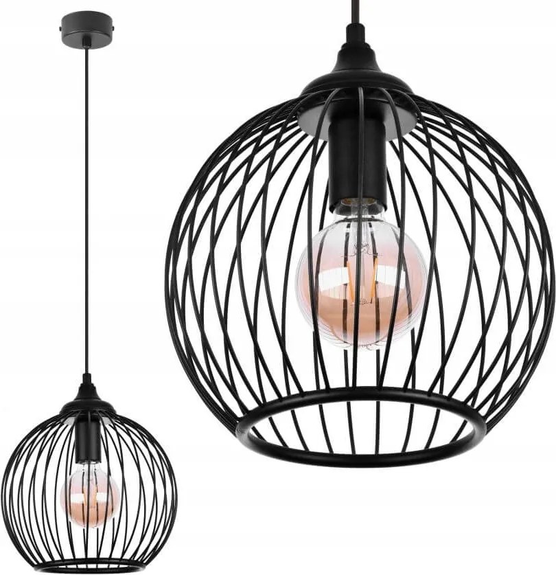 Bomba 1 Függőlámpa Loft, fekete, 1xE27