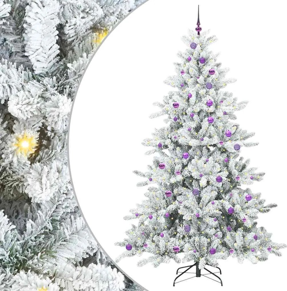 vidaXL Műanyag Hajtogatós Karácsonyfa Fehér 240 cm PVC és Acél
