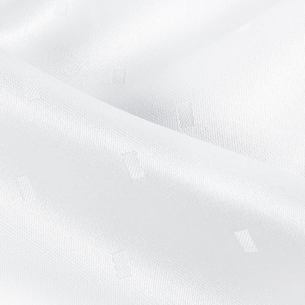Goldea ünnepi ovális viaszosvászon terítő - fehér alapon fényes négyzetek 140 x 280 cm