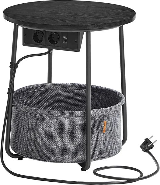 Lerakóasztal 45x45x50 cm, MDF, fekete, AKF-E1028 BK