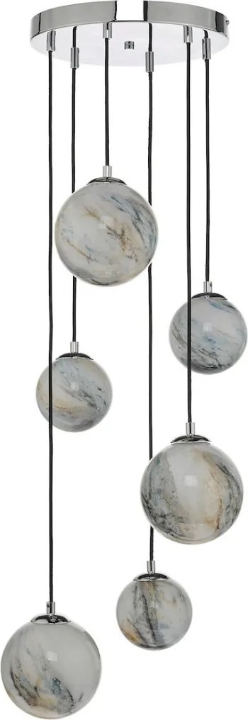 DAR LIGHTING MIK0650 MIKARA Többágú Függesztett Lámpa Csiszolt Króm, Sokszínű G9 IP20