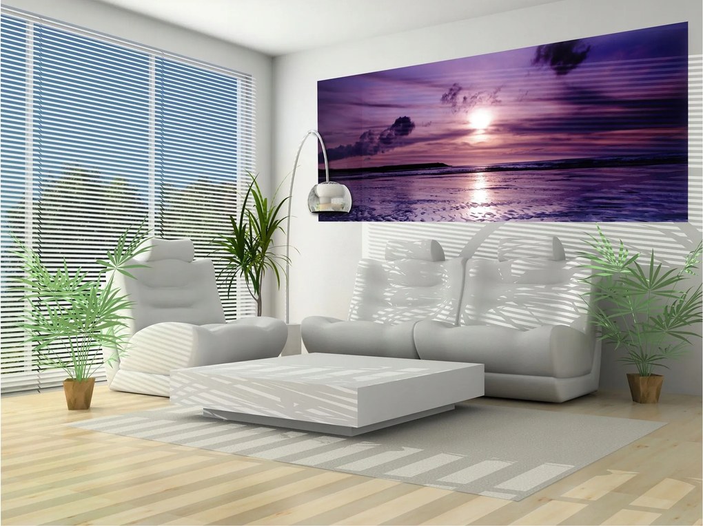 Flizelin fotótapéta Naplemente Tenger Homok Hullámok Nyugalom 250x104 +ragasztó