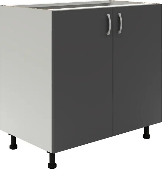 Benita 2 ajtós Alsó konyhaszekrény Antracit-Fehér 80x50x80 cm