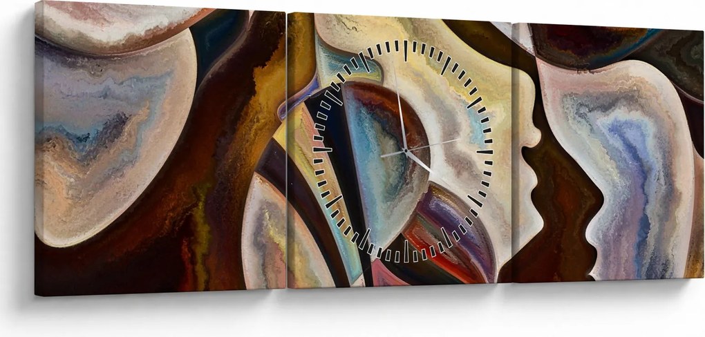Kép - Absztrakció fejek (órával) (90x30 cm)