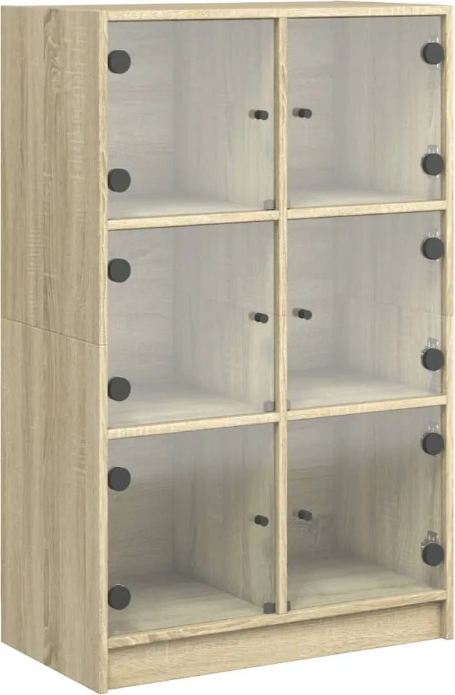 vidaXL sonoma tölgy színű magasszekrény ajtókkal 68 x 37 x 109 cm