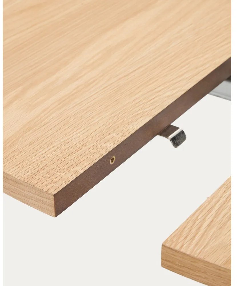 Natúr színű bővíthető étkezőasztal tölgyfa dekoros asztallappal 90x120 cm Montuiri – Kave Home