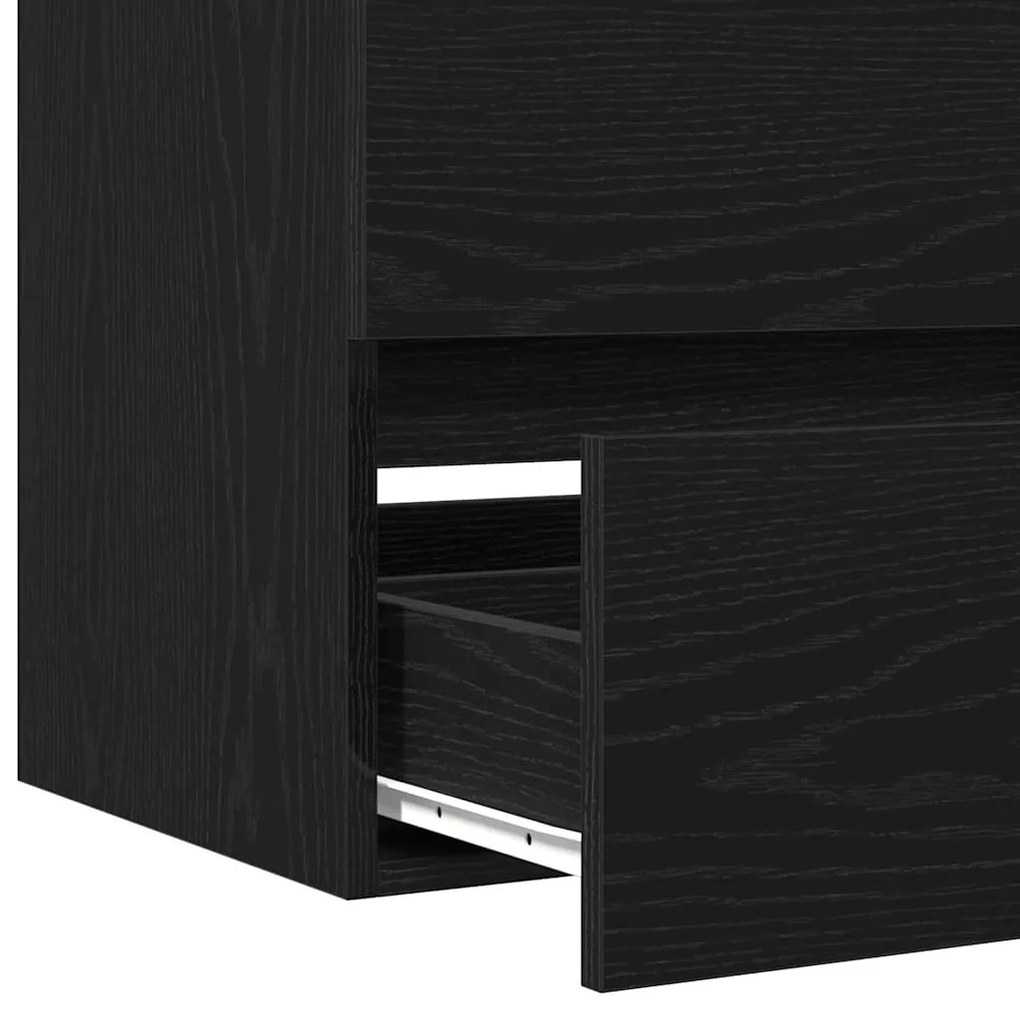 fekete tölgy forgácslap mosdószekrény 100 x 38,5 x 45 cm