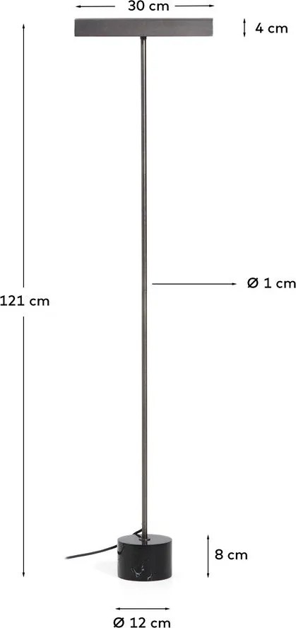 Fekete állólámpa (magasság 121 cm) Lynor – Kave Home