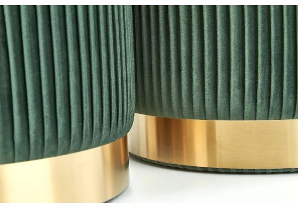 KÉSZLET 2x Taburet MONTY átm. 36/44 cm zöld/arany