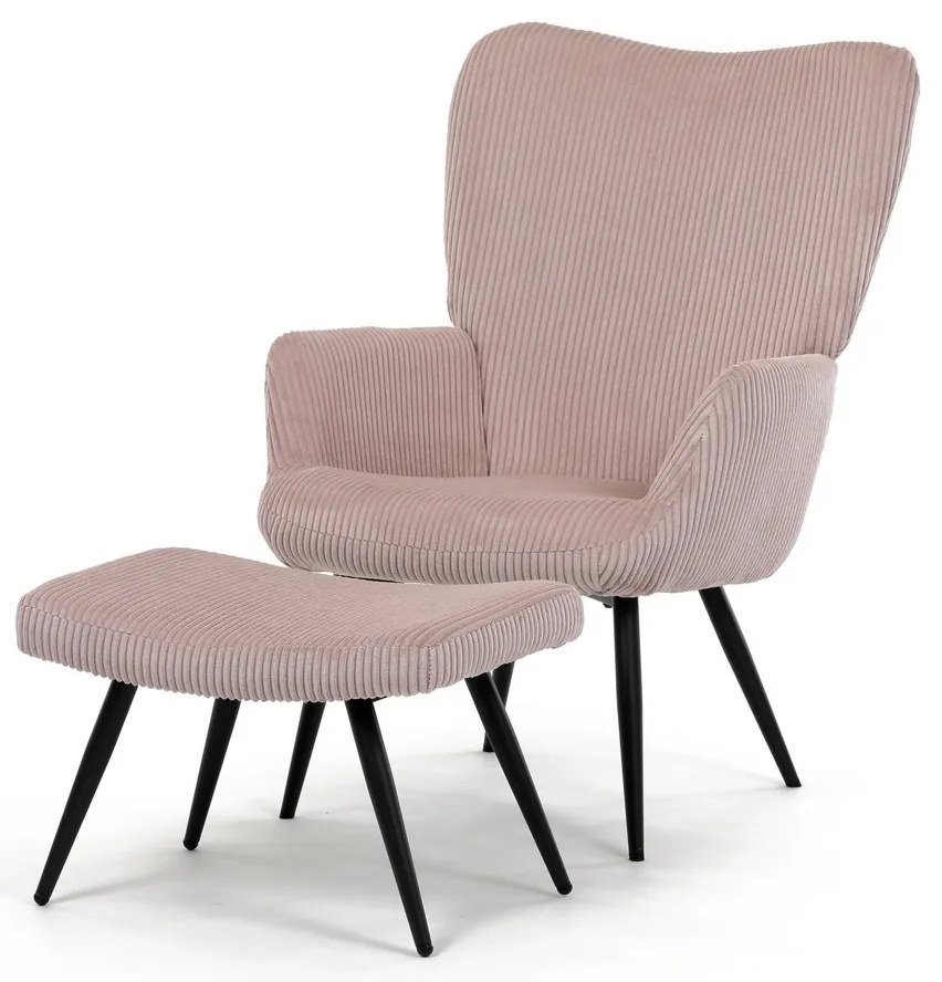 Pihenőfotel lábtartóval L7285 PINK6, rózsaszín