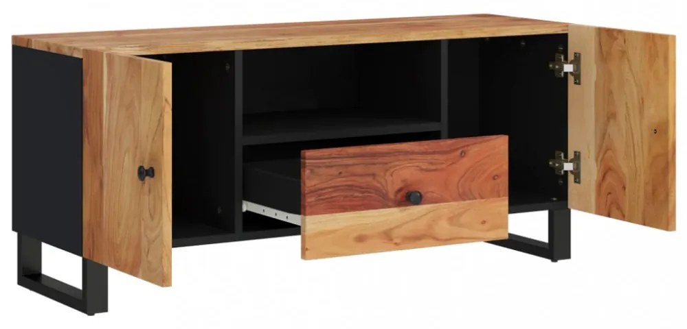 tömör akácfa és szerelt fa TV-szekrény 105 x 33,5 x 46 cm