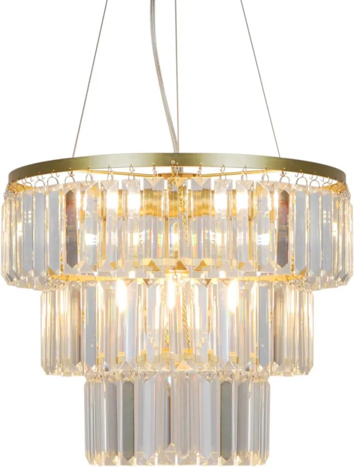 ZUMA LINE P17127-4-1GD TIFFANY Kristály Függesztett Lámpa Arany E14 IP20