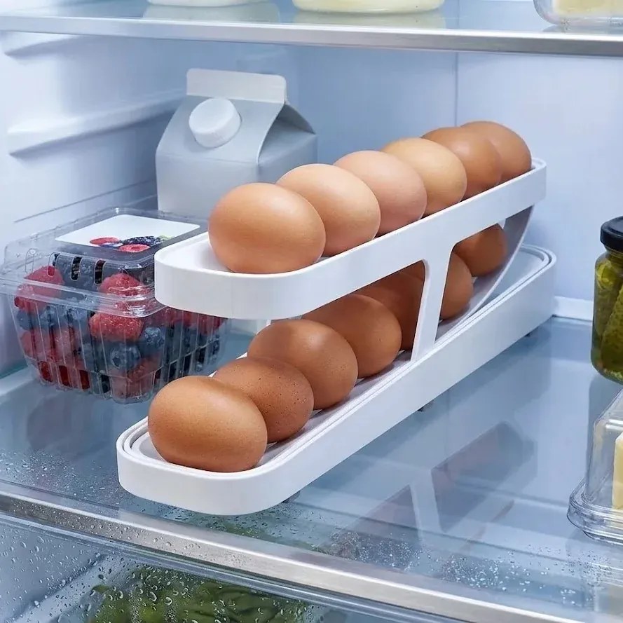 Összecsukható tojásrendező hűtőbe - 2 sor - fehér