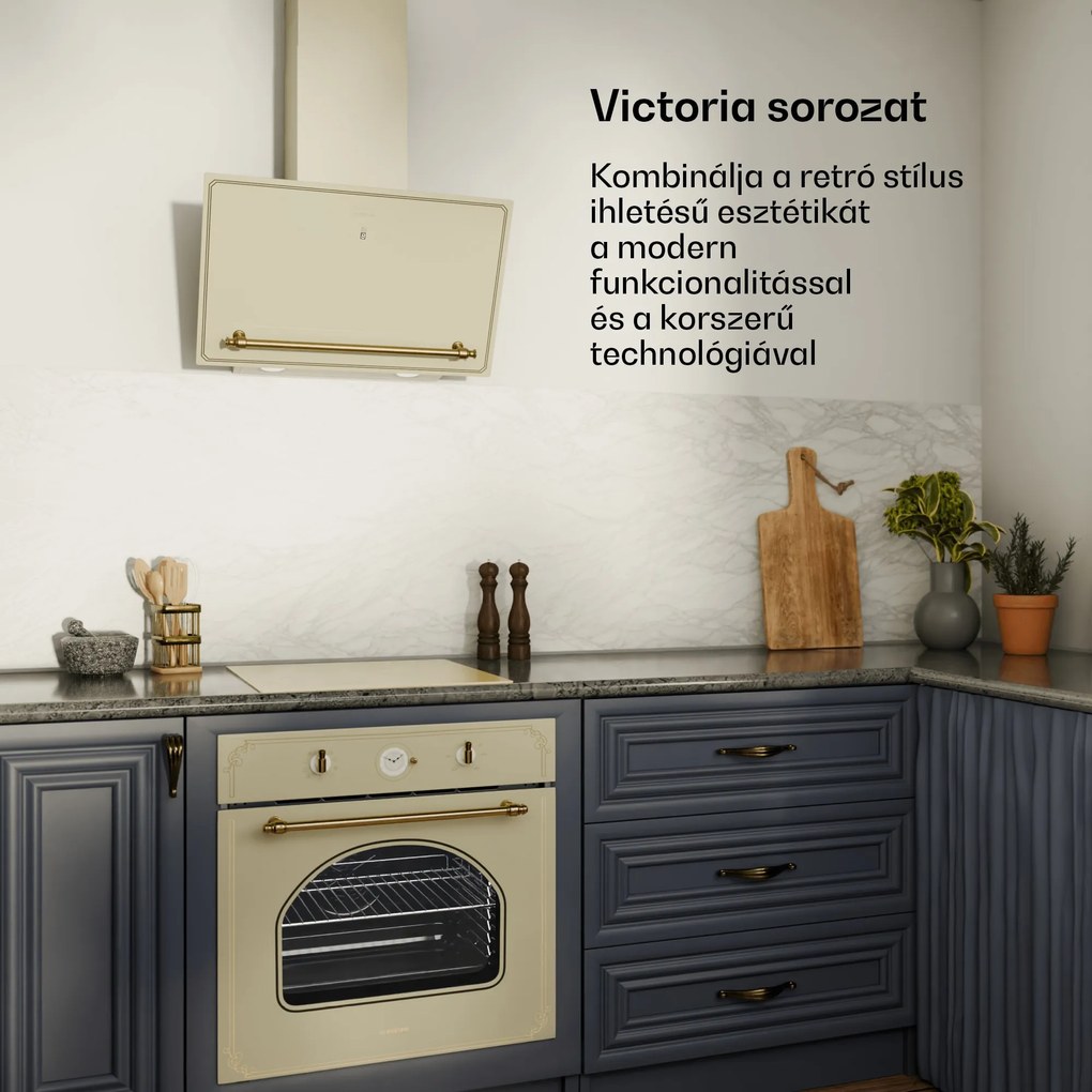 Klarstein Victoria indukciós főzőlap, 45 cm, 6 600 W, 3 főzőzóna, csúszka vezérlés, boost