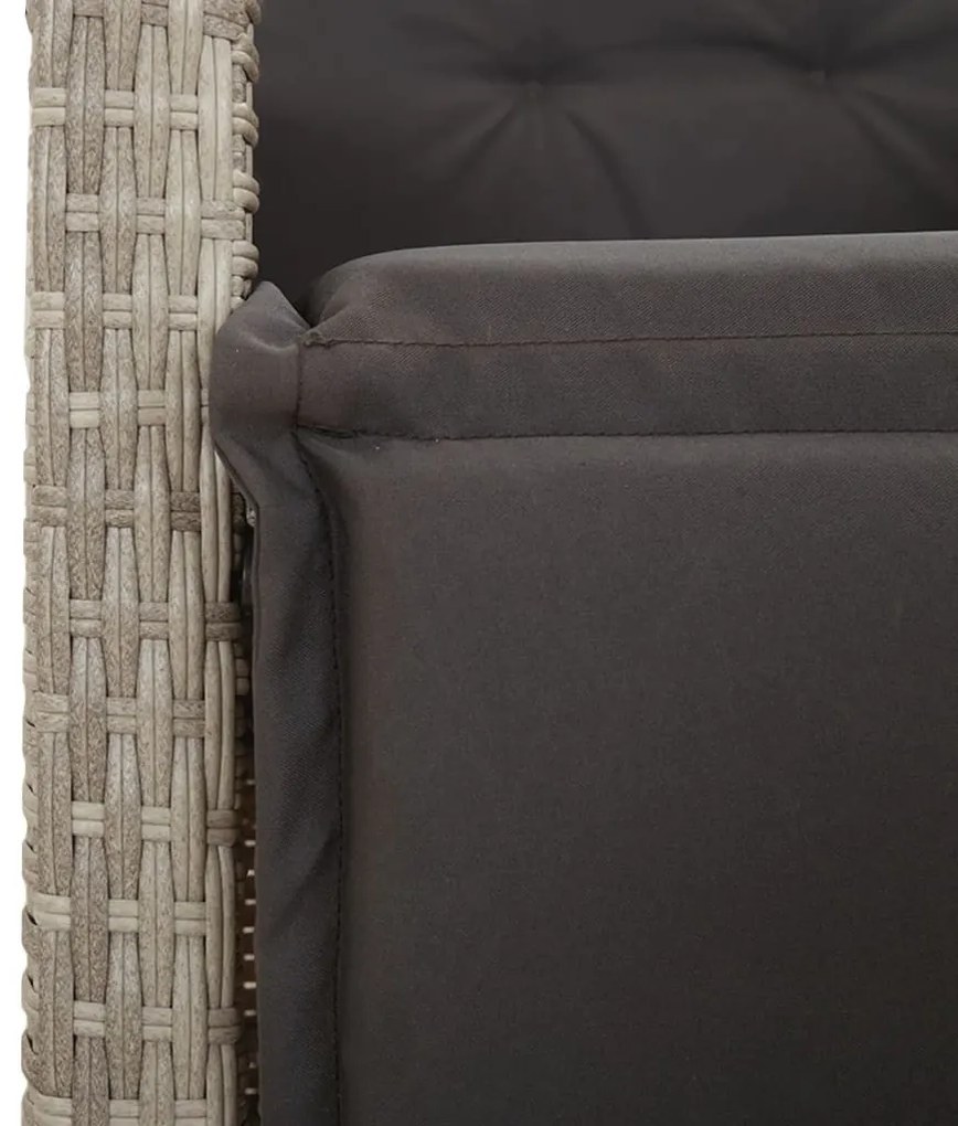 vidaXL 9részes világosszürke polyrattan kerti étkezőgarnitúra párnával