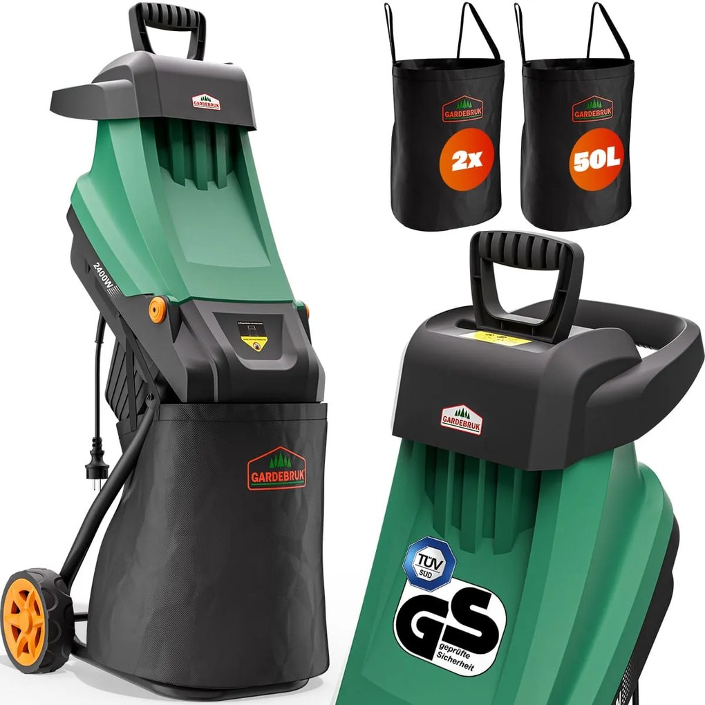 VAVRO kerti ágvágó, 2400W, 50l, fekete/zöld Gardebruk