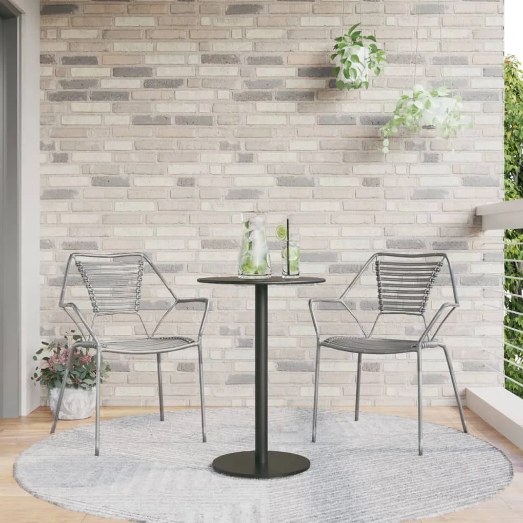 fekete acél kerek kerti asztal Ø50 x 72 cm