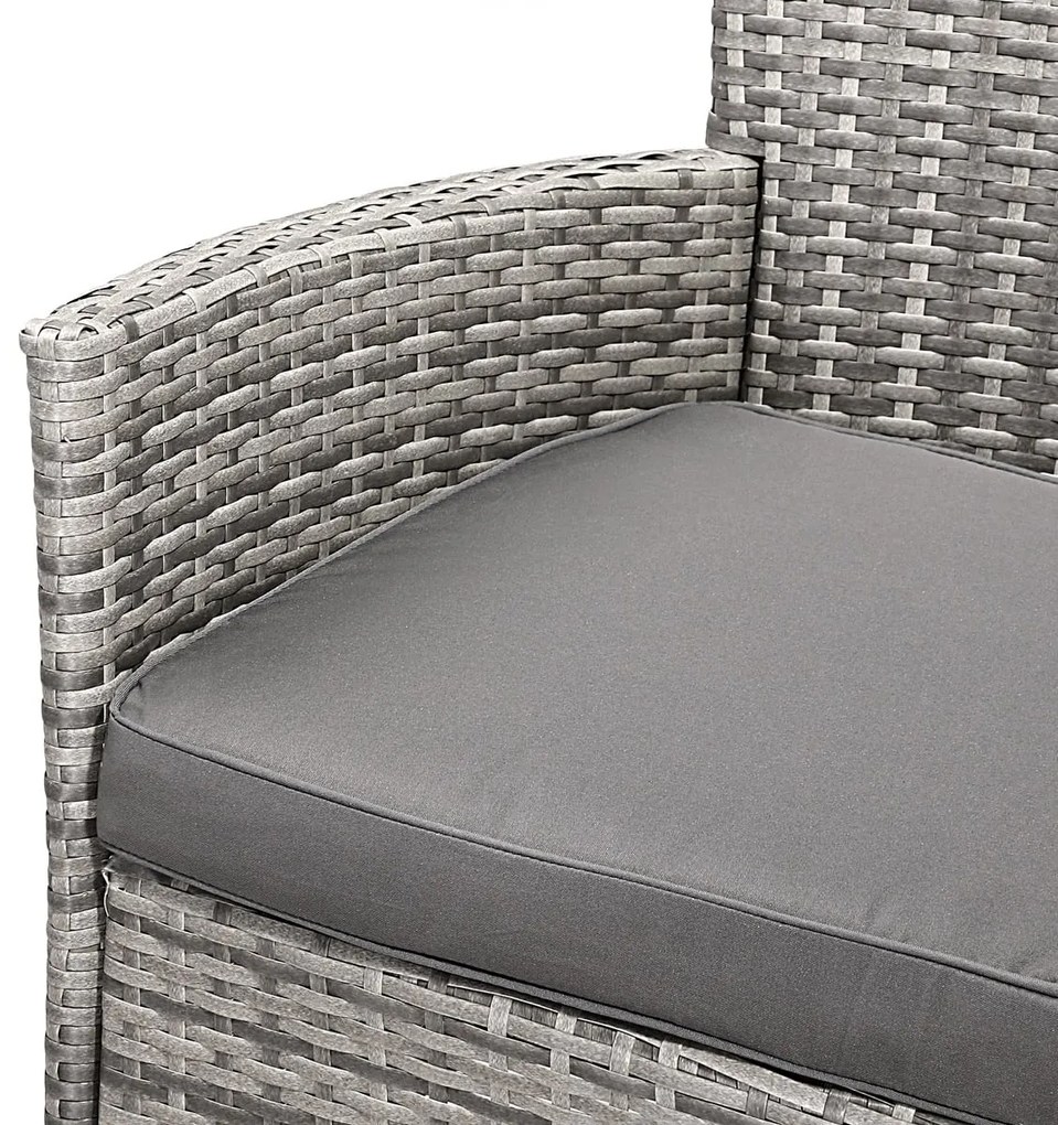 Casaria® Bali 1+8 kerti rattan bútor szett - szürke/antracit