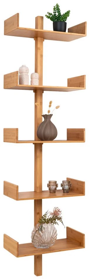 Villa polc bambusz, natúr, 50x180 cm