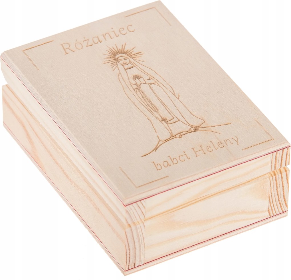 Rózsafüzér Tartó Doboz gravírozással Ajándék ékszerdoboz