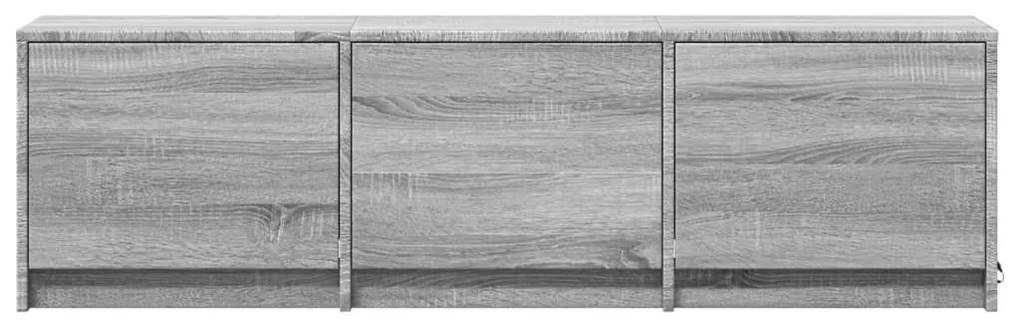 szürke sonoma színű szerelt fa LED-es TV-szekrény 140x34x40 cm