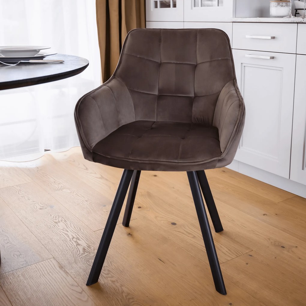 Design fotel, szürkésbarna Velvet/fekete, PETIN