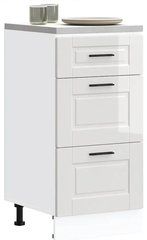 konyhai alsószekrény Porto" magasfényű fehér, rétegelt fa"