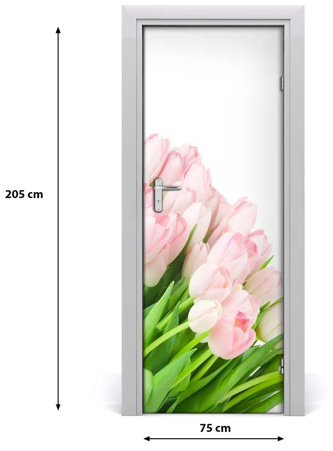 Ajtóposzter öntapadós rózsaszín tulipánok 75x205 cm