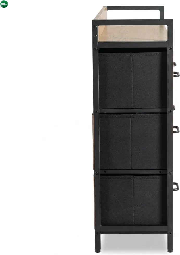 Komoda z Szufladami HUDSON 98 cm Dąb/Czarny