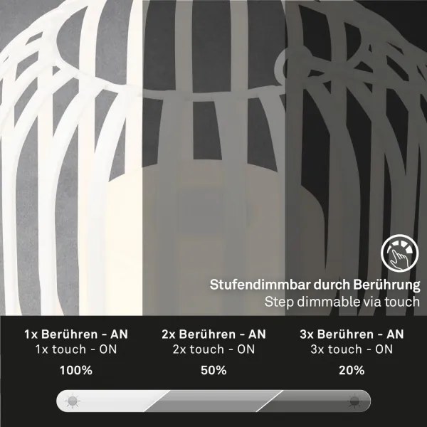 Brilo - LED Dimmelhető újratölthető asztali lámpa LED/2W/5V IP44 fehér