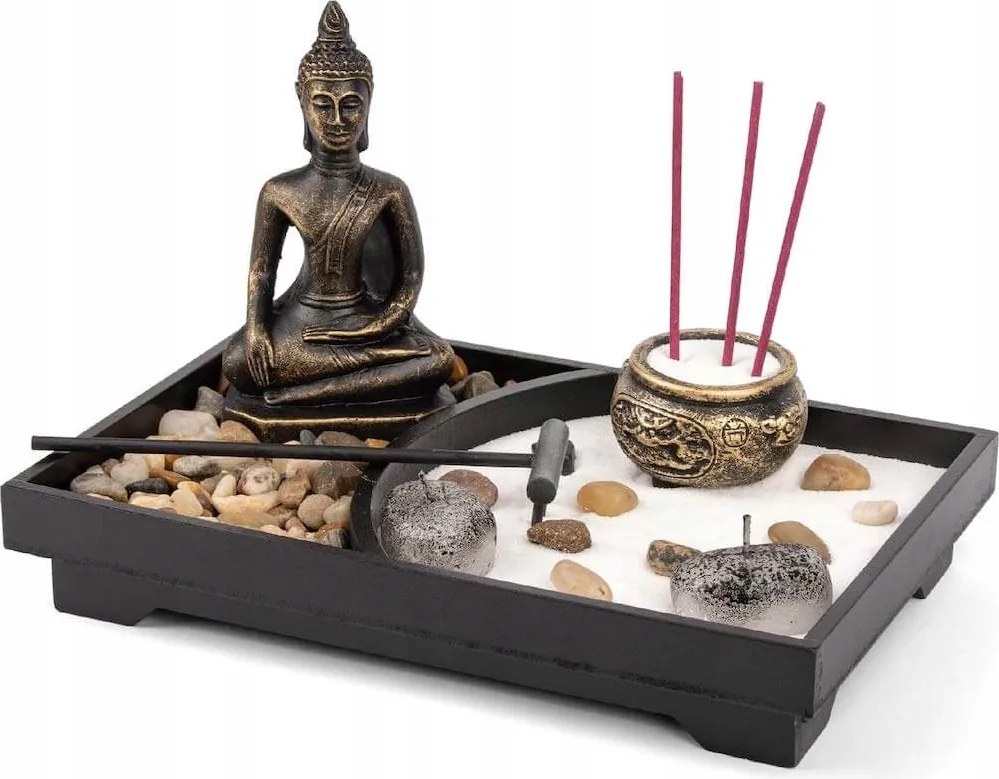Füstölő- és gyertyatartó állvány myga Buddha kert