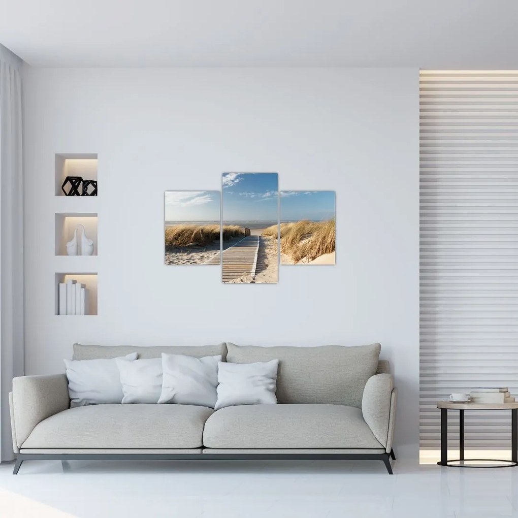 Kép - Homokos strand Langeoog szigetén, Németországban (90x60 cm)