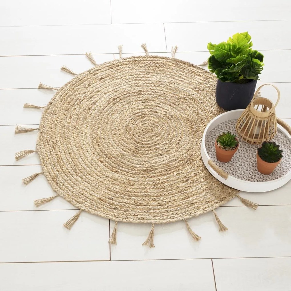 COZY LUREX kerek juta szőnyeg 80 cm