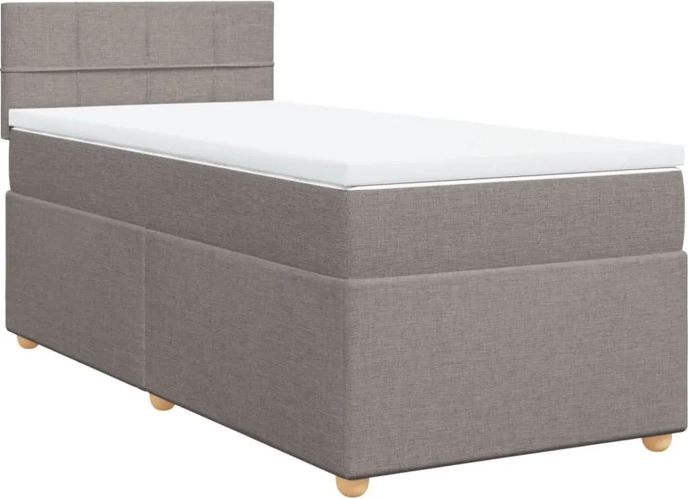 vidaXL tópszínű szövet rugós ágy matraccal 80 x 200 cm