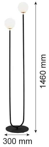 Argon 7073 - Állólámpa FERRONE 2xE14/7W/230V fekete/fehér/arany