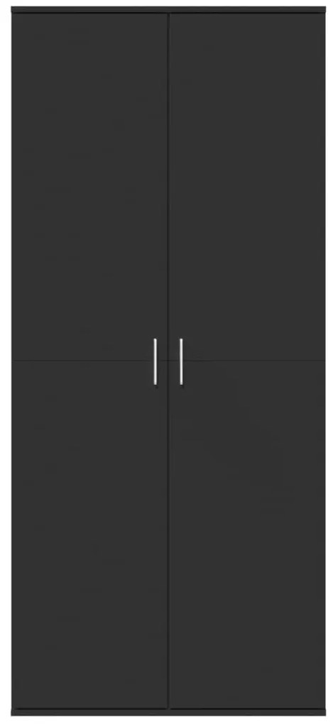 Fekete szerelt fa magasszekrény 80 x 35 x 180 cm