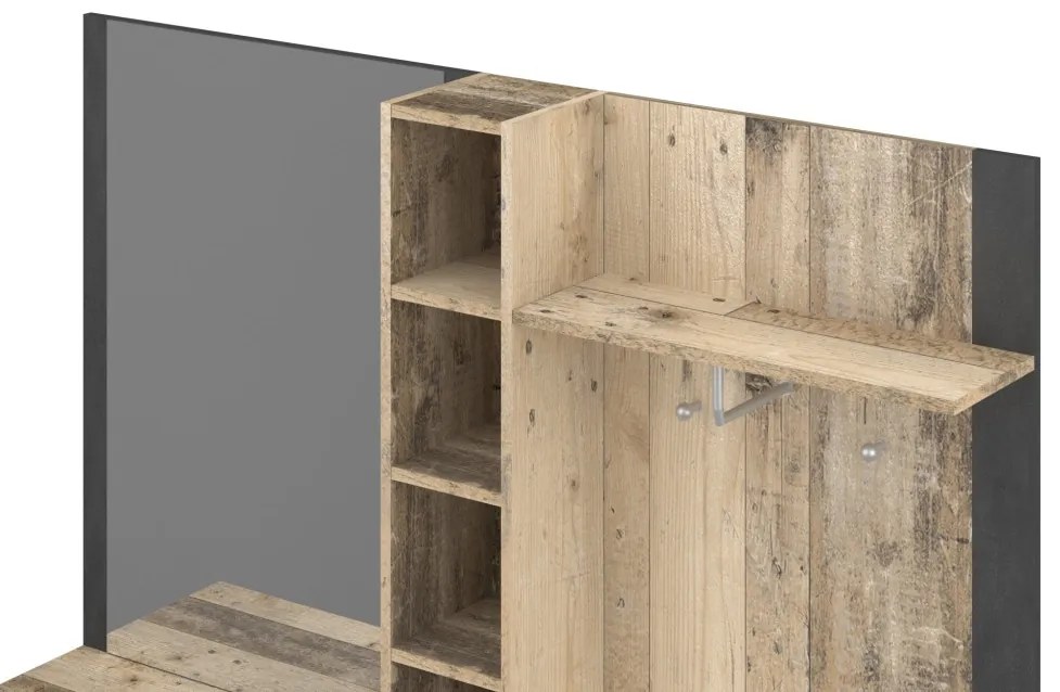 Előszolbabútor Világos Öregtölgy / Antracit Színben. Barry