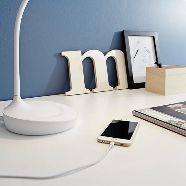 Markslöjd 106093 - LED Szabályozható asztali lámpa USB-vel SWAN LED/4,6W/230V